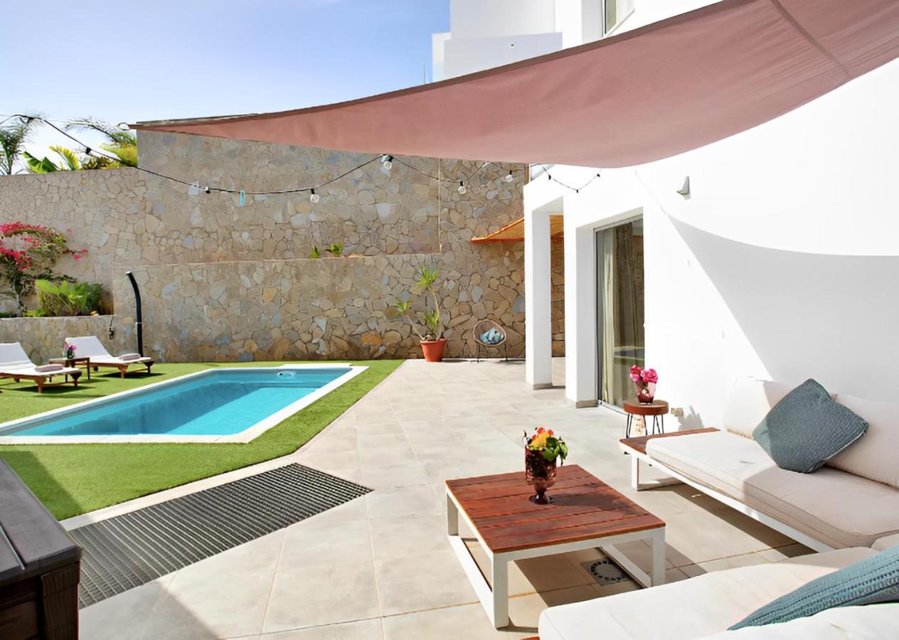 Dream Villa With Heated Pool, Rooftop & Ocean Views Mogan Exterior photo